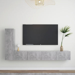vidaXL Ensemble de 3 meubles TV gris béton en bois d'ingénierie
