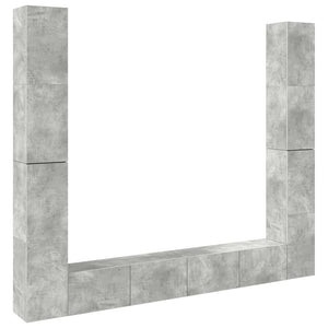 6-tlg. TV-Schrank-Set Betongrau Holzwerkstoff