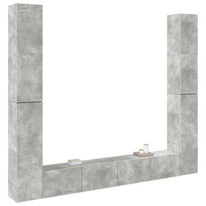 6-tlg. TV-Schrank-Set Betongrau Holzwerkstoff