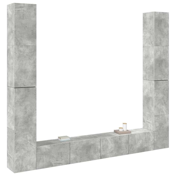 6-tlg. TV-Schrank-Set Betongrau Holzwerkstoff