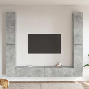 6-tlg. TV-Schrank-Set Betongrau Holzwerkstoff