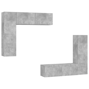vidaXL Meuble TV 4 pcs Gris béton Aggloméré