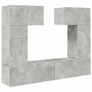 6-tlg. TV-Schrank-Set Betongrau Holzwerkstoff