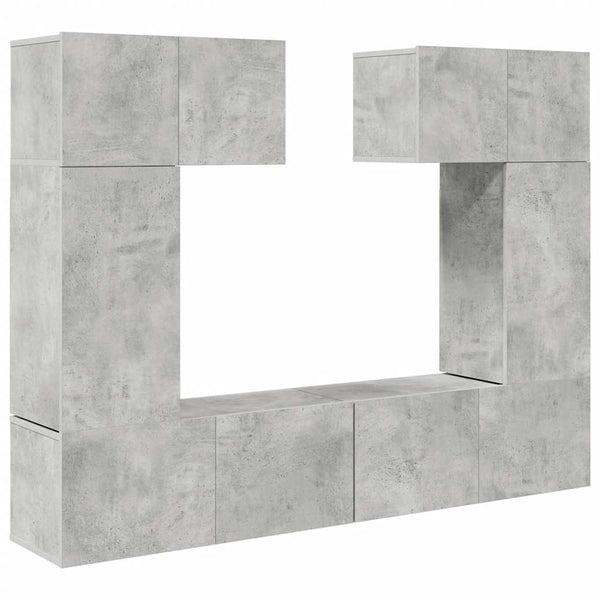6-tlg. TV-Schrank-Set Betongrau Holzwerkstoff