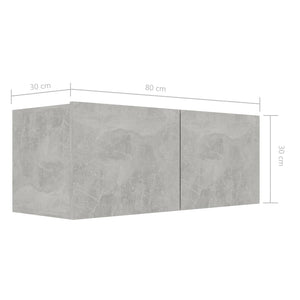 vidaXL Meuble TV 7 pièces gris béton bois d'ingénierie