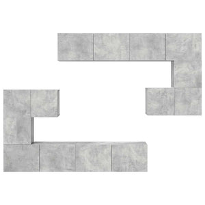 8-tlg. TV-Schrank-Set Betongrau Holzwerkstoff