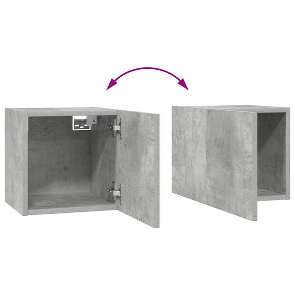 8-tlg. TV-Schrank-Set Betongrau Holzwerkstoff