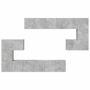 10-tlg. TV-Schrank-Set Betongrau Holzwerkstoff