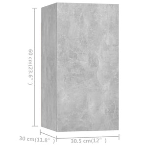 vidaXL Meuble TV 7 pièces gris béton bois d'ingénierie