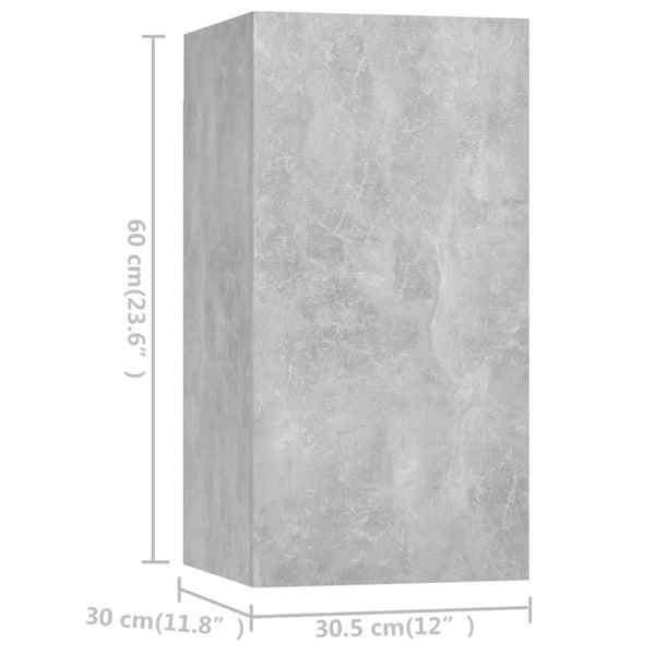 vidaXL Meuble TV 7 pièces gris béton bois d'ingénierie