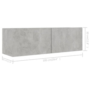 9-tlg. TV-Schrank-Set Betongrau Holzwerkstoff