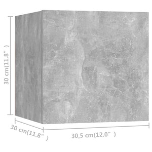 TV-Wandschränke 8 Stk. Betongrau 30,5x30x30 cm