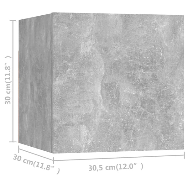 TV-Wandschränke 8 Stk. Betongrau 30,5x30x30 cm