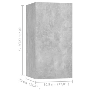 TV-Schränke 4 Stk. Betongrau 30,5x30x60 cm Holzwerkstoff