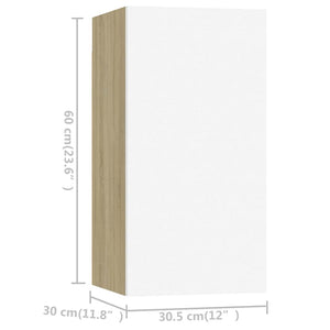 3-tlg. TV-Schrank-Set Weiß Sonoma-Eiche Holzwerkstoff