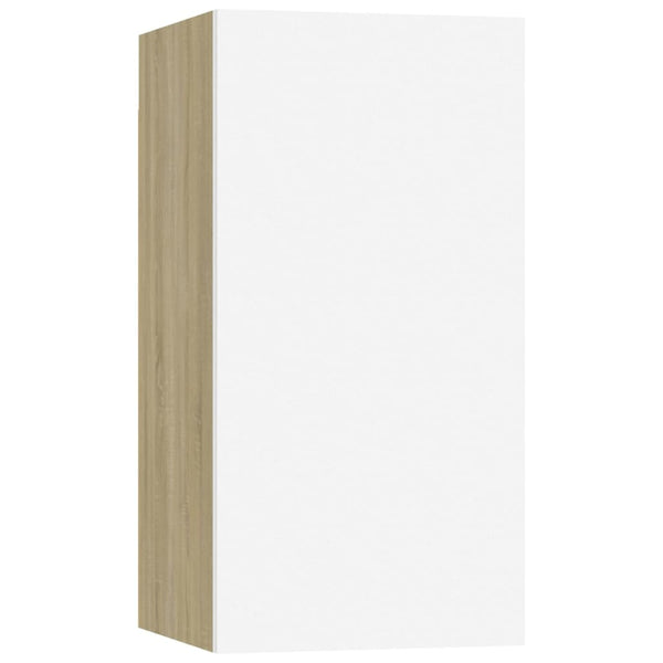 TV-Schränke 4 Stk. Weiß Sonoma-Eiche 30,5x30x60cm Holzwerkstoff