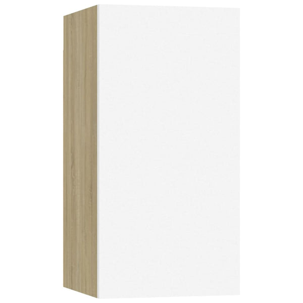 TV-Schränke 7 Stk. Weiß Sonoma-Eiche 30,5x30x60cm Holzwerkstoff