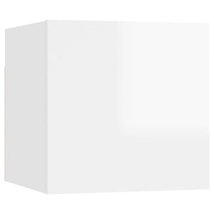 TV-Wandschränke 8 Stk. Hochglanz-Weiß 30,5x30x30 cm