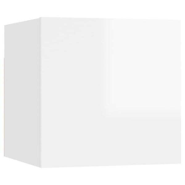 TV-Wandschränke 8 Stk. Hochglanz-Weiß 30,5x30x30 cm