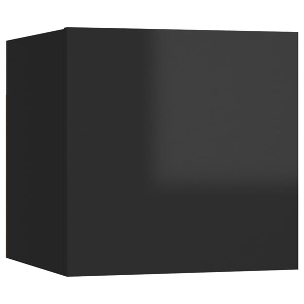 TV-Wandschränke 8 Stk. Hochglanz-Schwarz 30,5x30x30 cm