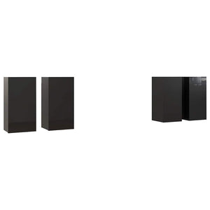 vidaXL Meubles TV 4 pcs Noir brillant 30,5x30x60 cm Bois d'ingénierie