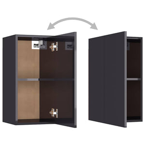 4-tlg. TV-Schrank-Set Hochglanz-Grau Holzwerkstoff