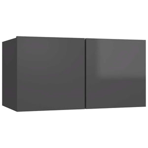 5-tlg. TV-Schrank-Set Hochglanz-Grau Holzwerkstoff