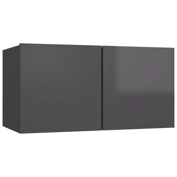 5-tlg. TV-Schrank-Set Hochglanz-Grau Holzwerkstoff