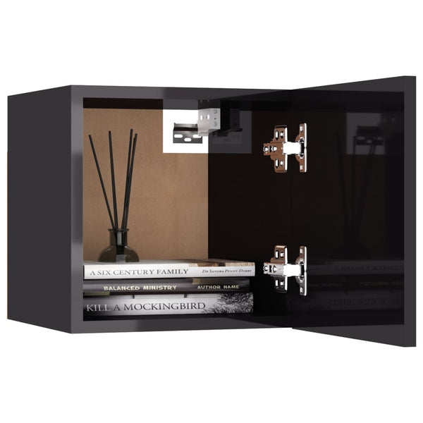 8-tlg. TV-Schrank-Set Hochglanz-Grau Holzwerkstoff