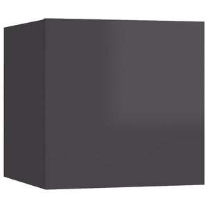 8-tlg. TV-Schrank-Set Hochglanz-Grau Holzwerkstoff