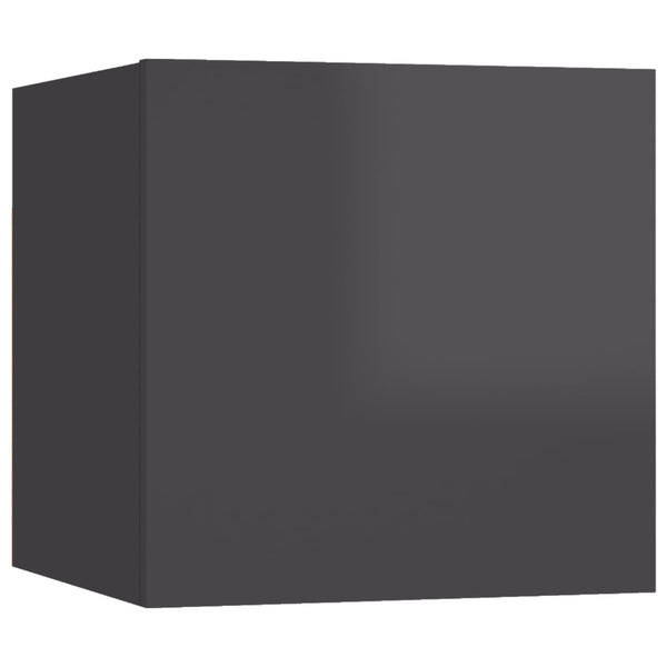 8-tlg. TV-Schrank-Set Hochglanz-Grau Holzwerkstoff