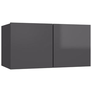 10-tlg. TV-Schrank-Set Hochglanz-Grau Holzwerkstoff
