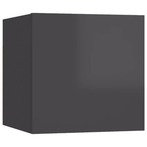 10-tlg. TV-Schrank-Set Hochglanz-Grau Holzwerkstoff