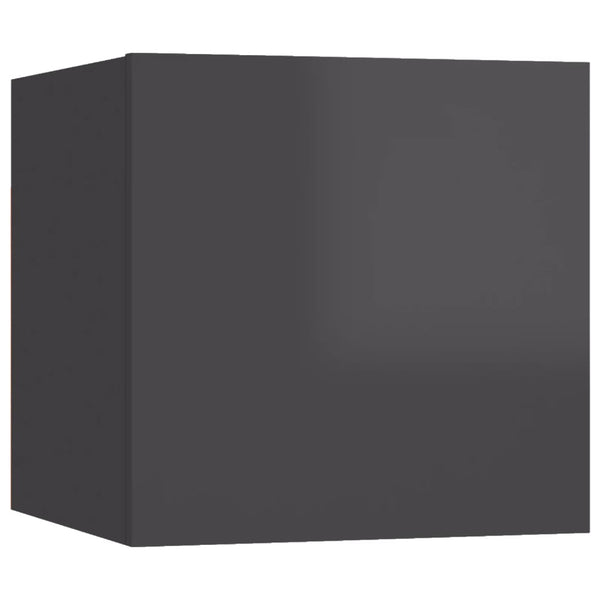 10-tlg. TV-Schrank-Set Hochglanz-Grau Holzwerkstoff