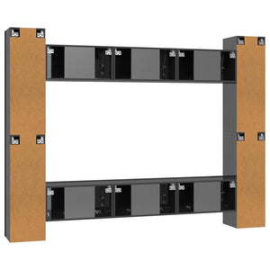10-tlg. TV-Schrank-Set Hochglanz-Grau Holzwerkstoff