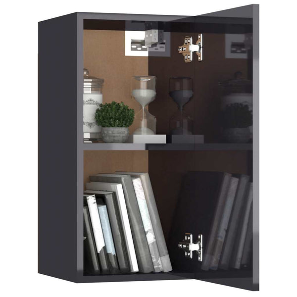 8-tlg. TV-Schrank-Set Hochglanz-Grau Holzwerkstoff