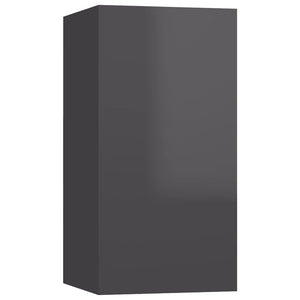 8-tlg. TV-Schrank-Set Hochglanz-Grau Holzwerkstoff