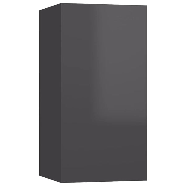 8-tlg. TV-Schrank-Set Hochglanz-Grau Holzwerkstoff