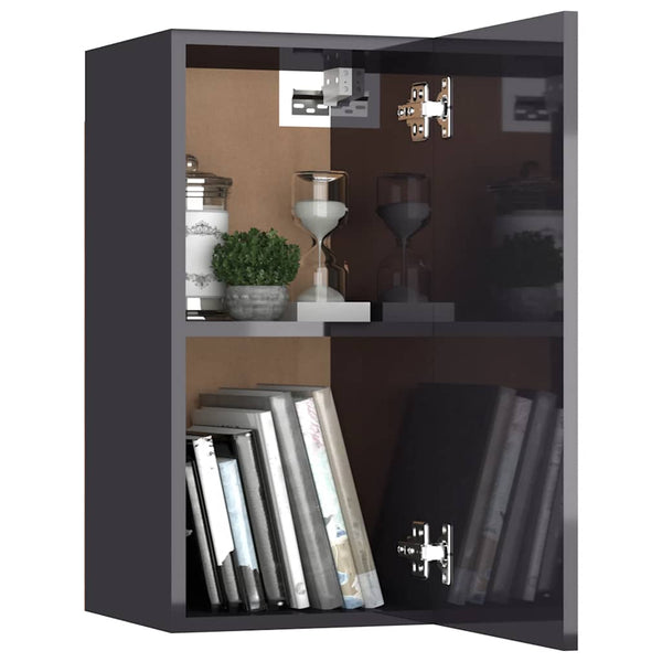 7-tlg. TV-Schrank-Set Hochglanz-Grau Holzwerkstoff