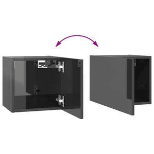 10-tlg. TV-Schrank-Set Hochglanz-Grau Holzwerkstoff