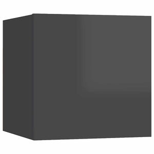4-tlg. TV-Schrank-Set Hochglanz-Grau Holzwerkstoff