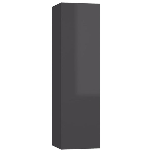 vidaXL Meubles TV 4 pcs Gris brillant 30,5x30x110 cm Aggloméré