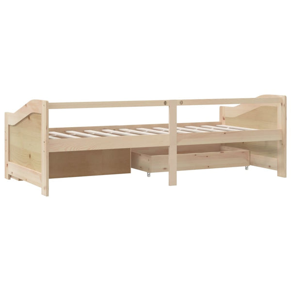 Tagesbett Kiefer Massivholz 90x200 cm mit Schubladen