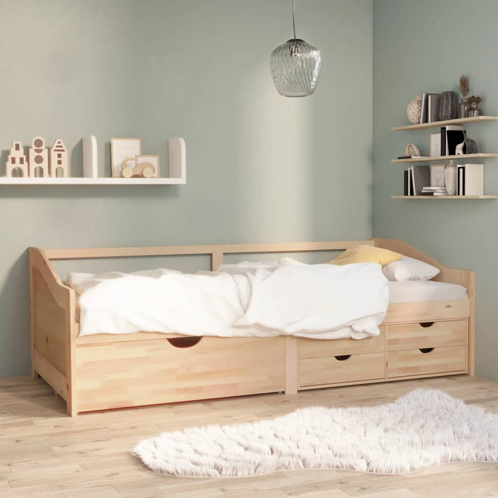 Tagesbett Kiefer Massivholz 90x200 cm mit Schubladen