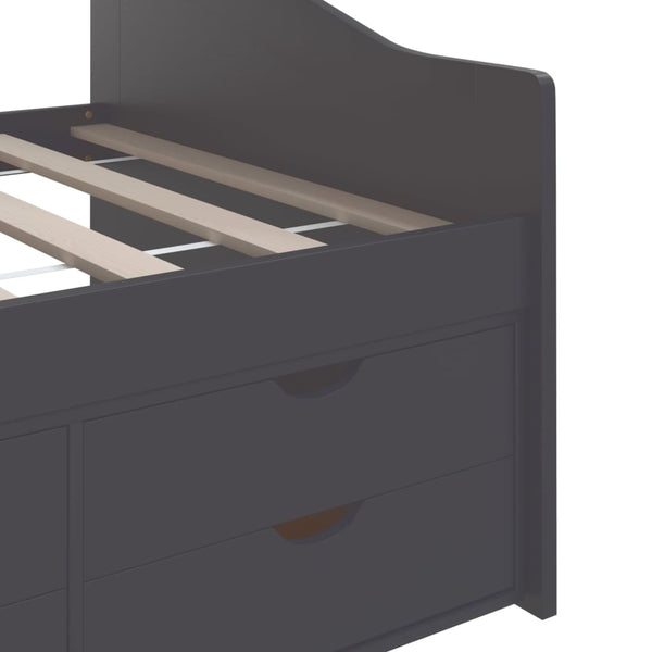 Tagesbett 90x200 cm mit Schubladen Grau