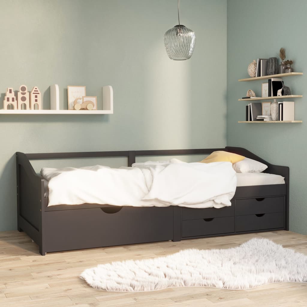Tagesbett 90x200 cm mit Schubladen Grau