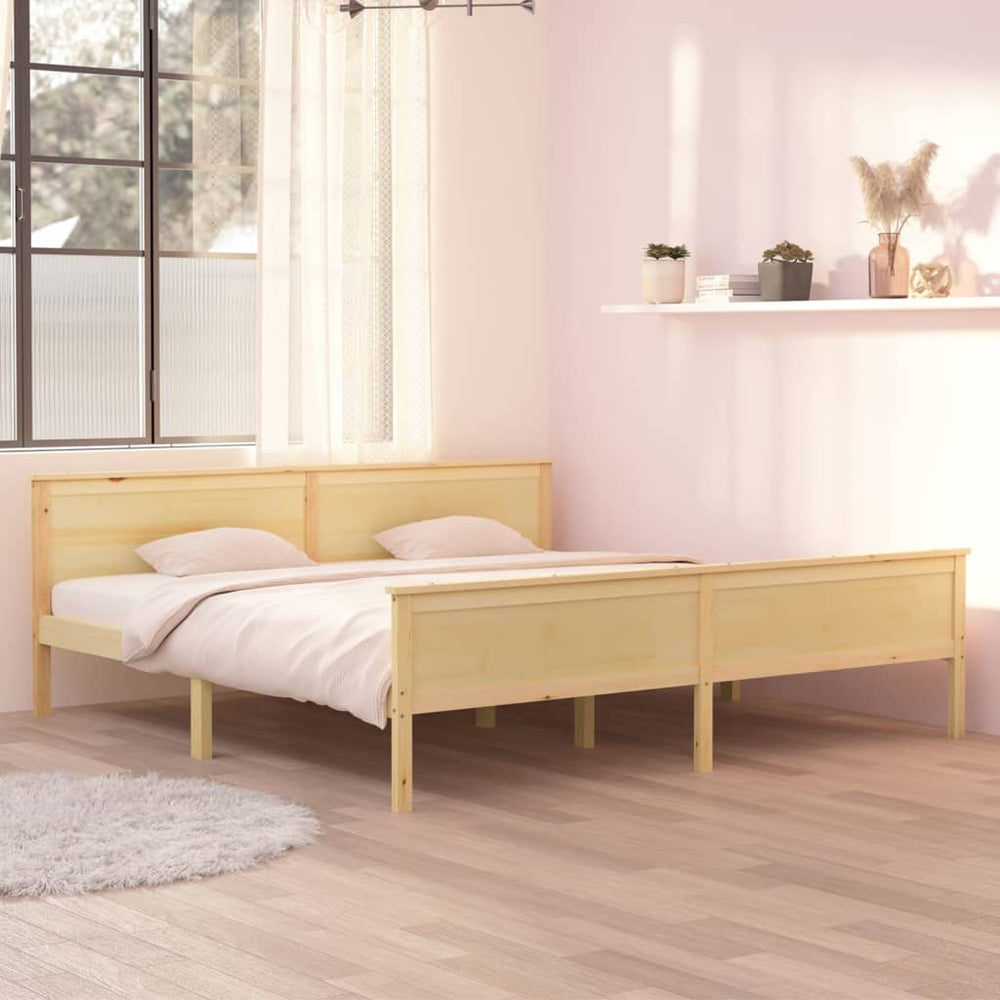 vidaXL Lit en bois massif pin 200x200 cm