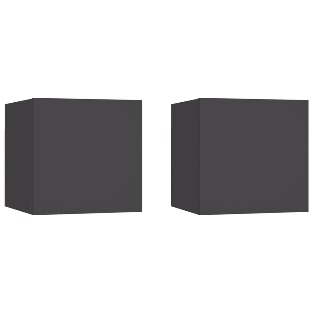 Nachttische 2 Stk. Grau 30,5x30x30 cm Holzwerkstoff