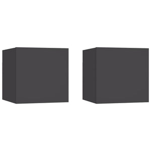 Nachttische 2 Stk. Grau 30,5x30x30 cm Holzwerkstoff