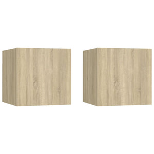 Nachttische 2 Stk. Sonoma-Eiche 30,5x30x30 cm Holzwerkstoff